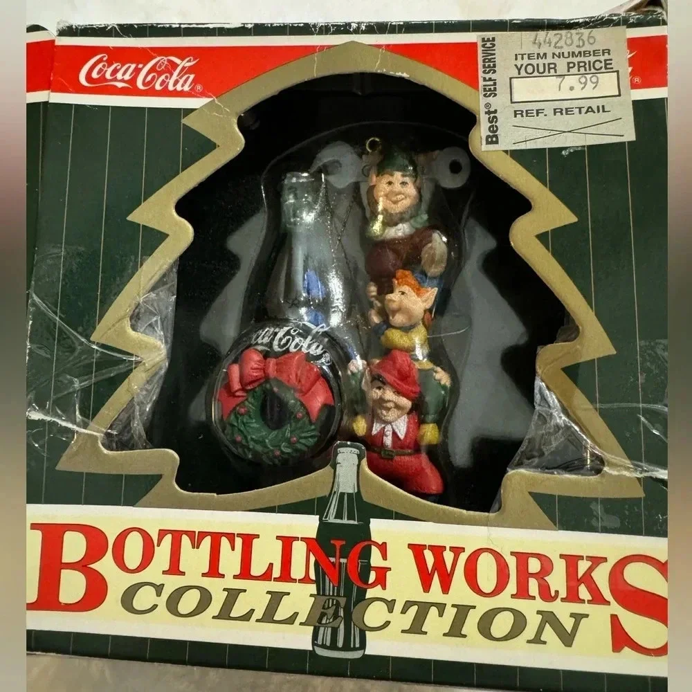 Coca Cola Vintage 1996 Christmas Bottling Works Ornament Collection Original Box